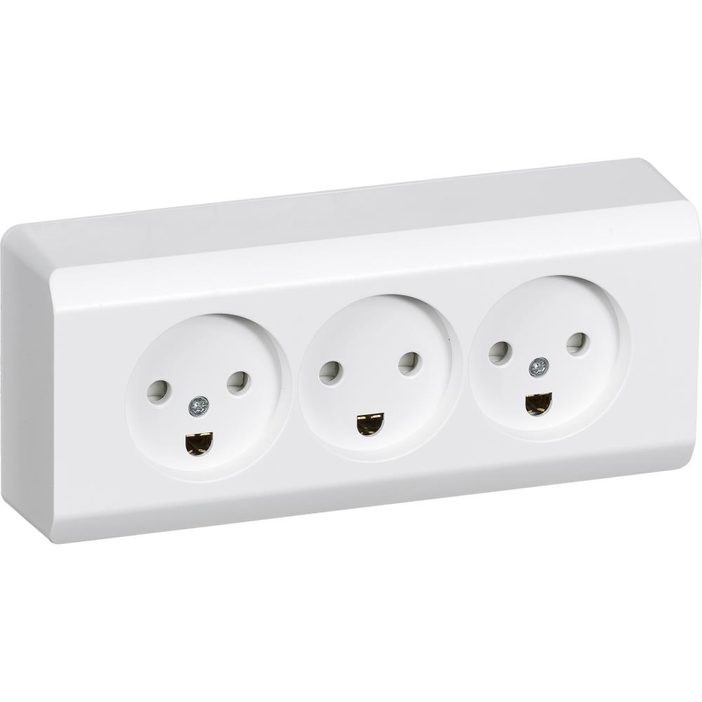 Stikkontakt Opus 66 udv. trippel hvid Stikkontakt Opus 66 udv. trippel hvid