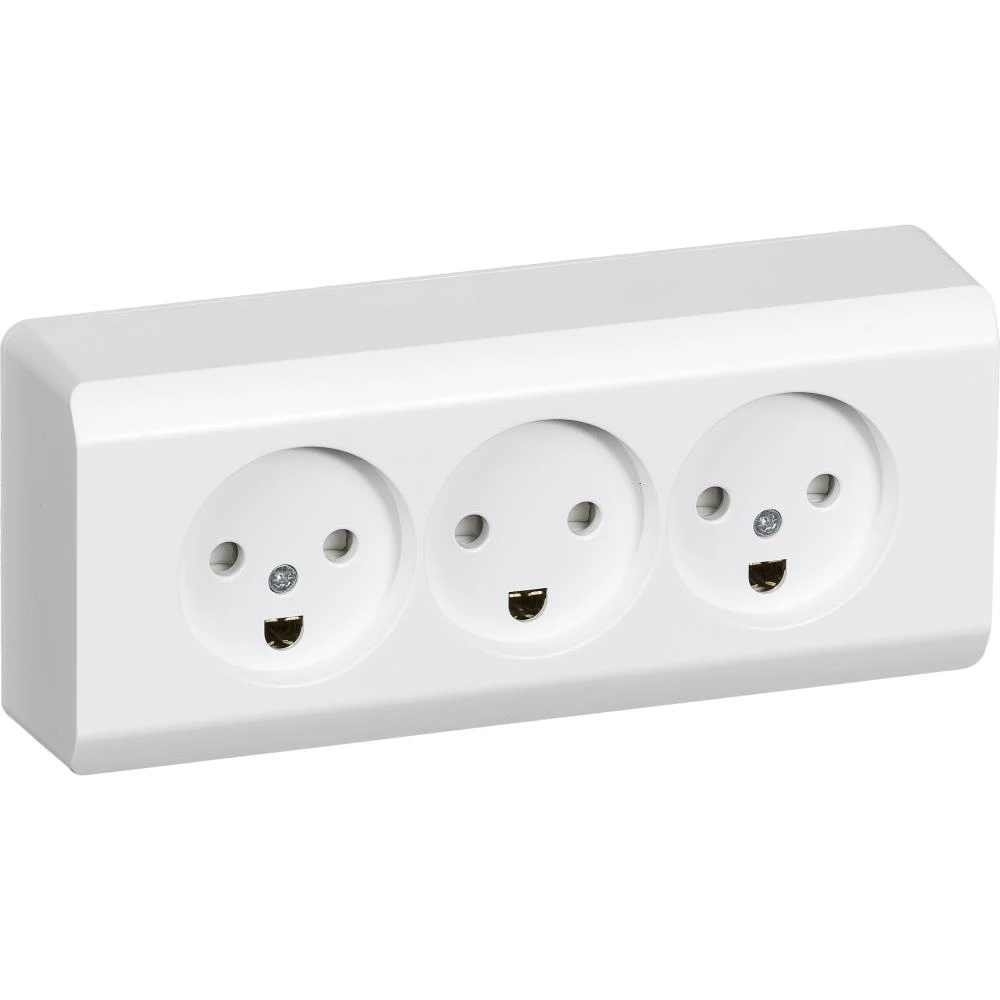 Stikkontakt Opus 66 udv. trippel hvid Stikkontakt Opus 66 udv. trippel hvid