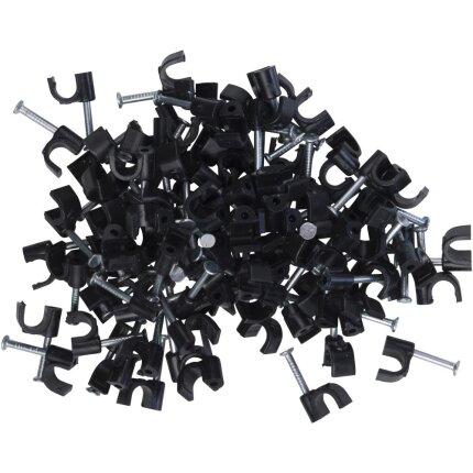 Ledningsclips rund 3-5 mm sort 100 stk