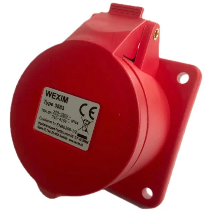 CEE vægudtag indbygning lige IP 44 16A 400V