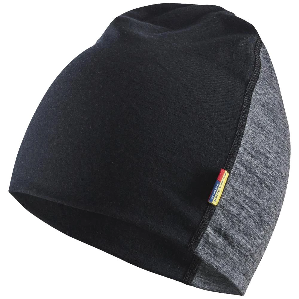 Beanie 2035 merinould mellemgrå/sort onesize Beanie 2035 merinould mellemgrå/sort onesize