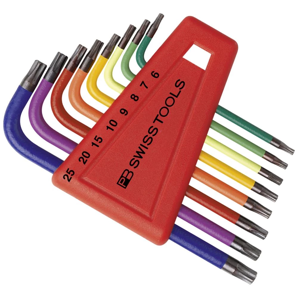 Stiftnøglesæt PB 410H RB farvede TX6-TX25, 8stk Stiftnøglesæt PB 410H RB farvede TX6-TX25, 8stk
