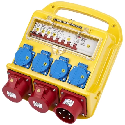 Byggestrømstavle 32A, 2×400V CEE + 4×230V CEE Byggestrømstavle 32A, 2×400V CEE + 4×230V CEE