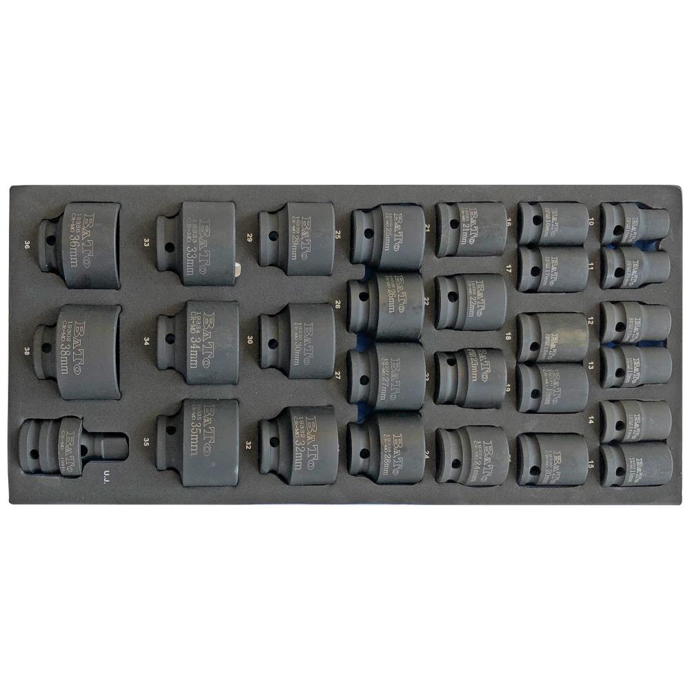 Krafttopsæt 1/2″ 10-46mm 28 dele Krafttopsæt 1/2″ 10-46mm 28 dele