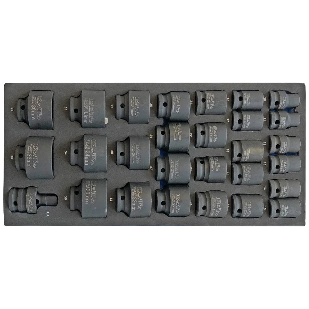 Krafttopsæt 1/2″ 10-46mm 28 dele Krafttopsæt 1/2″ 10-46mm 28 dele