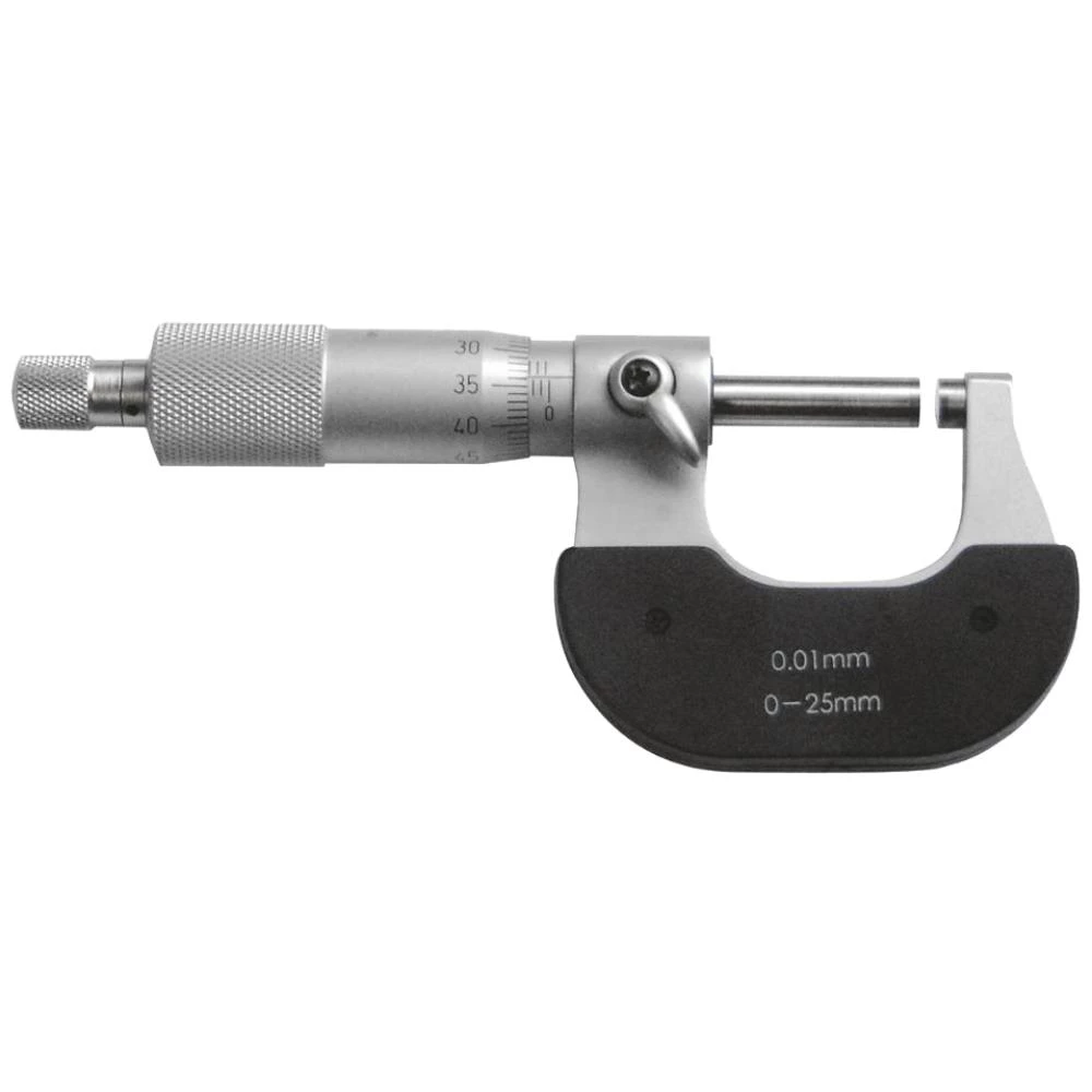 Mikrometerskrue 0-25×0,01mm, venstrehåndsbetjening Mikrometerskrue 0-25×0,01mm, venstrehåndsbetjening
