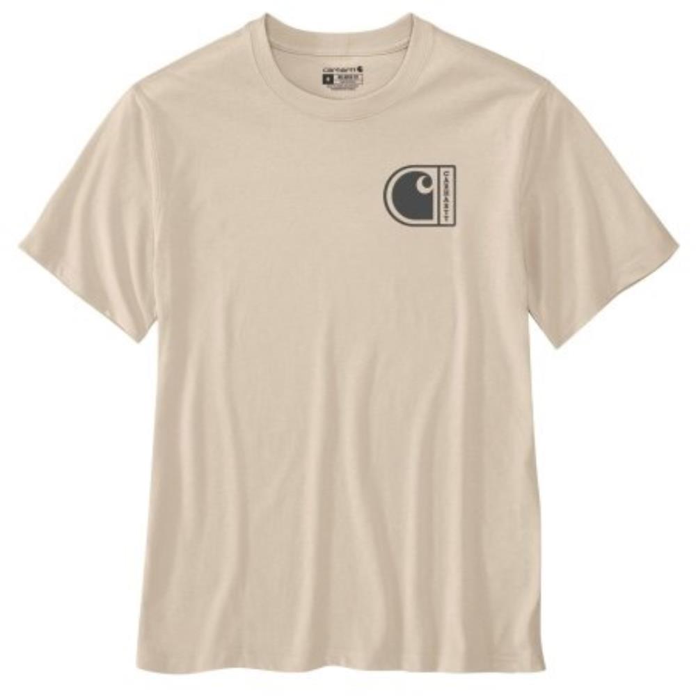 Carhartt t-shirt med ryg print oat milk str. S Carhartt t-shirt med ryg print oat milk str. S
