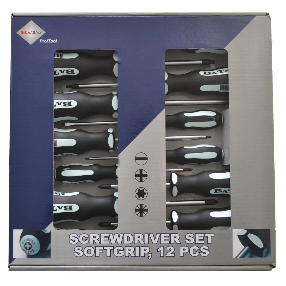 Skruetrækkersæt KV/TX/PH/PZ 12 dele Skruetrækkersæt KV/TX/PH/PZ 12 dele