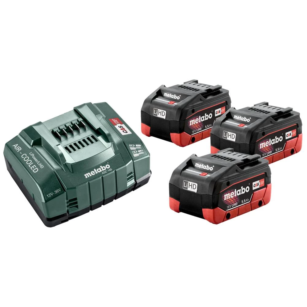 Batterisæt med 3×18V/5,5Ah LiHD + oplader ASC 145 Batterisæt med 3×18V/5,5Ah LiHD + oplader ASC 145