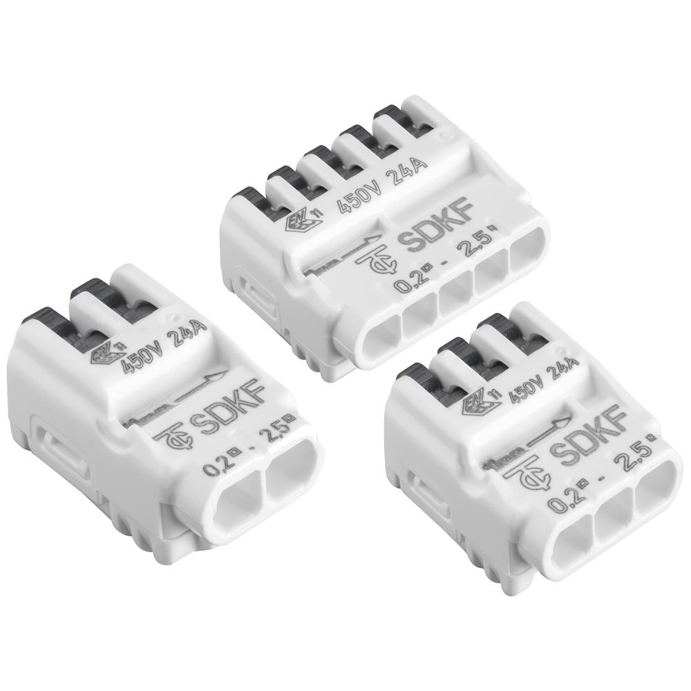 Fjeder-samlemuffer t/kabler 2-, 3- og 5-pol, 20stk Fjeder-samlemuffer t/kabler 2-, 3- og 5-pol, 20stk