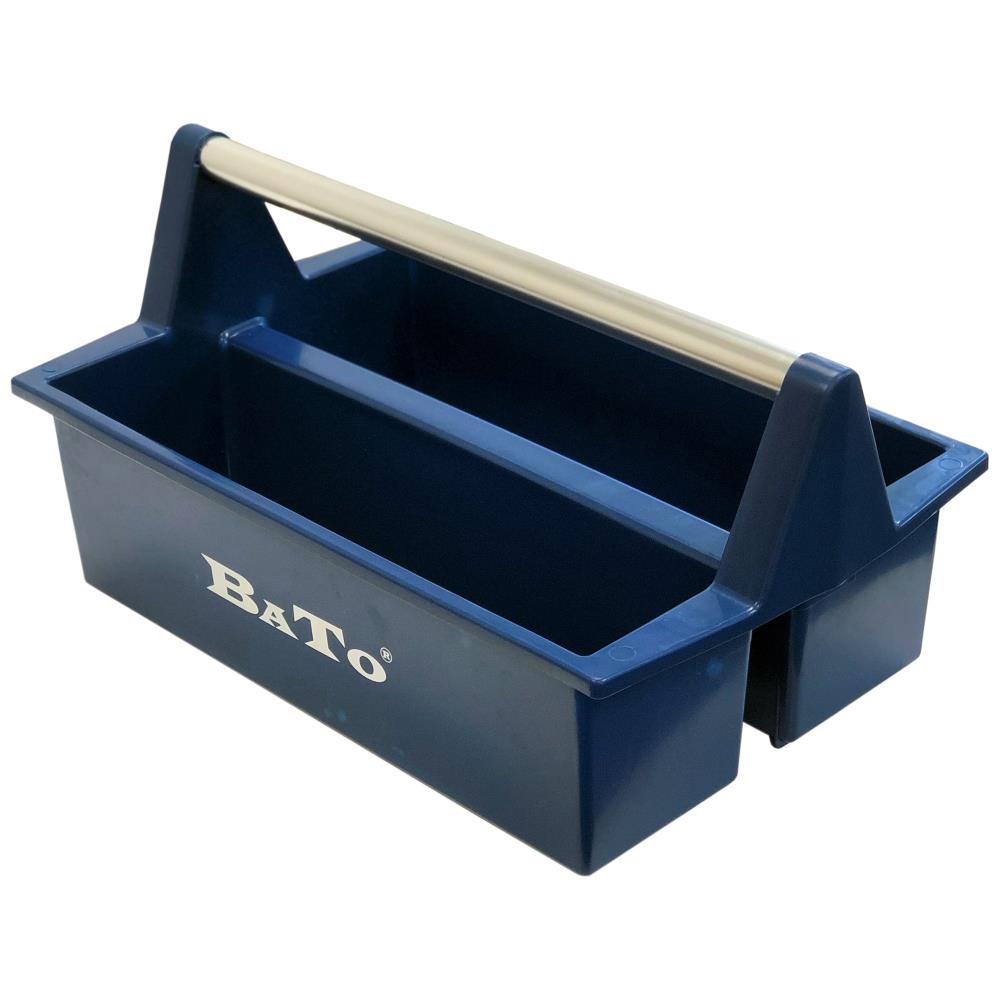 Bato plast-værktøjskasse, åben, 2 rum og alu-hank Bato plast-værktøjskasse, åben, 2 rum og alu-hank