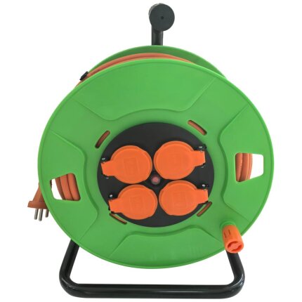 Bandit kabeltromle m/jord 4×udt. 230V/13A IP44 40m
