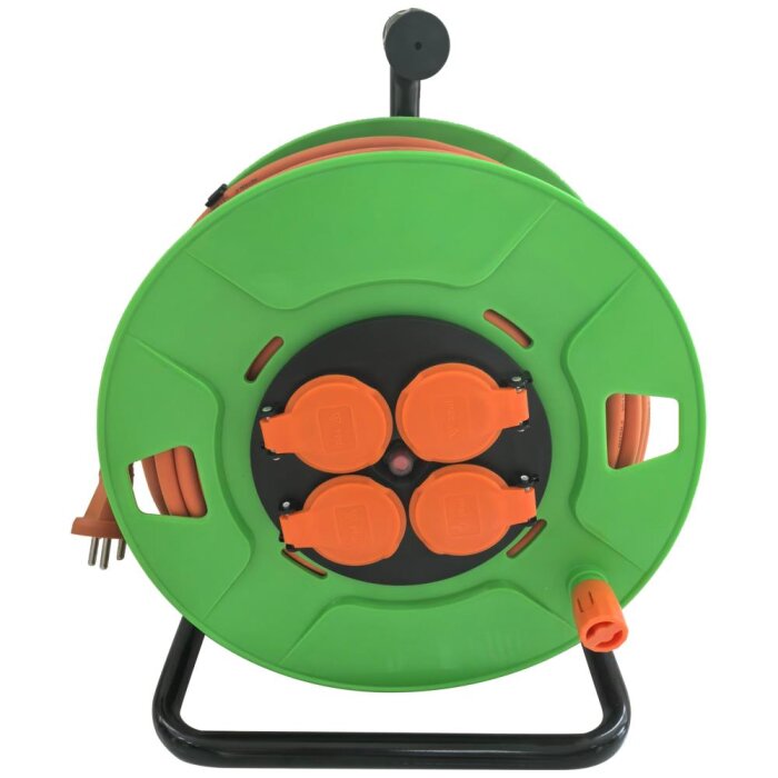 Bandit kabeltromle m/jord 4×udt. 230V/13A IP44 40m