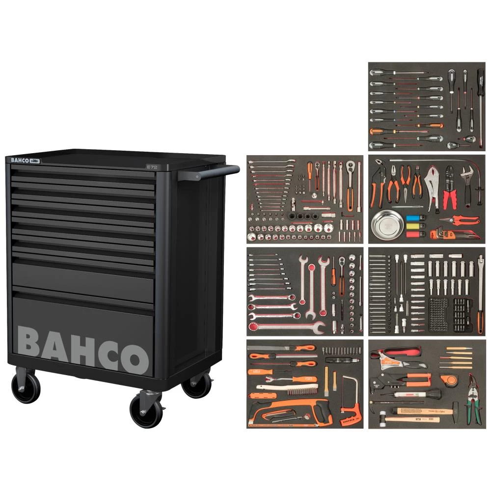 Bahco værktøjsvogn E72 26″ m/værktøj 416 dele Bahco værktøjsvogn E72 26″ m/værktøj 416 dele