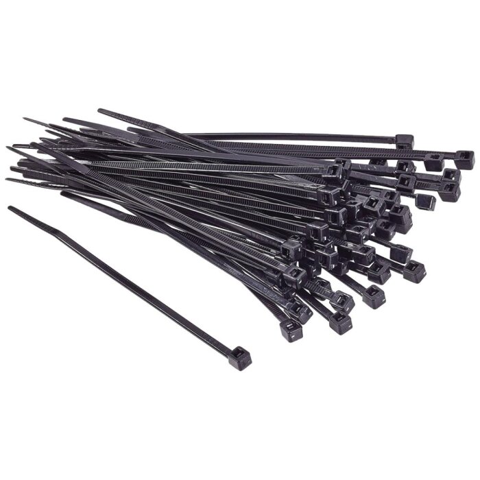 Kabelbinder sort nylon 3,6×200mm, 100stk