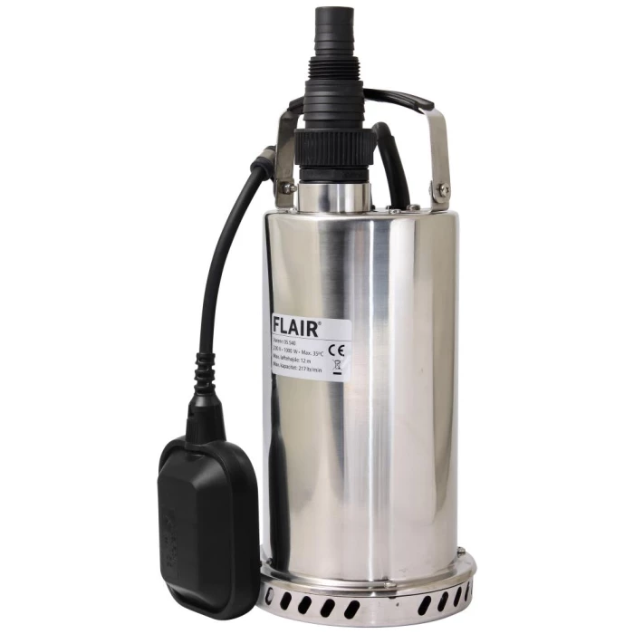Flair dykpumpe rustfri 1.1/4″ topafgang med automatik