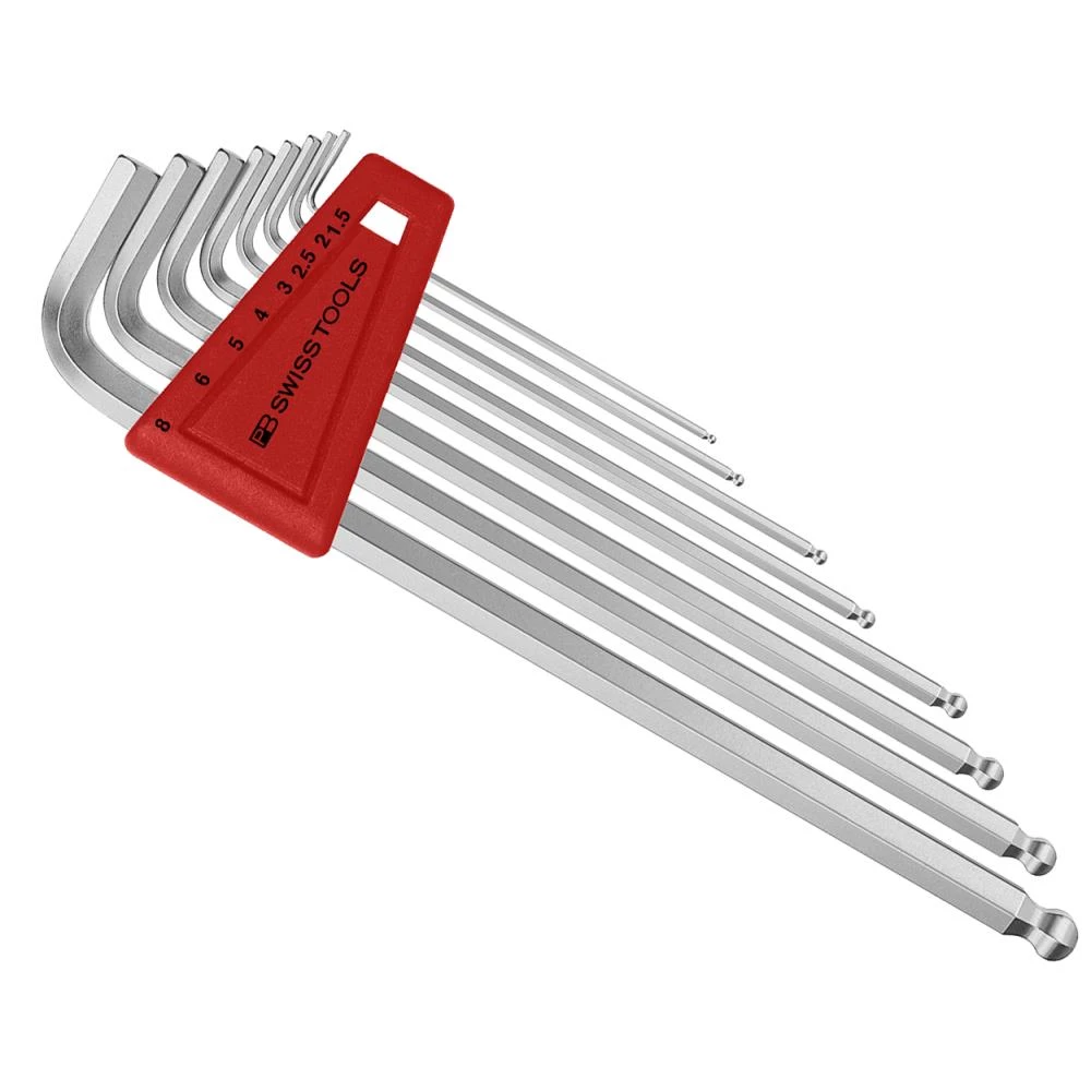 Stiftnøglesæt PB 212LH lang m/kugle 1,5-5,0mm 6stk Stiftnøglesæt PB 212LH lang m/kugle 1,5-5,0mm 6stk