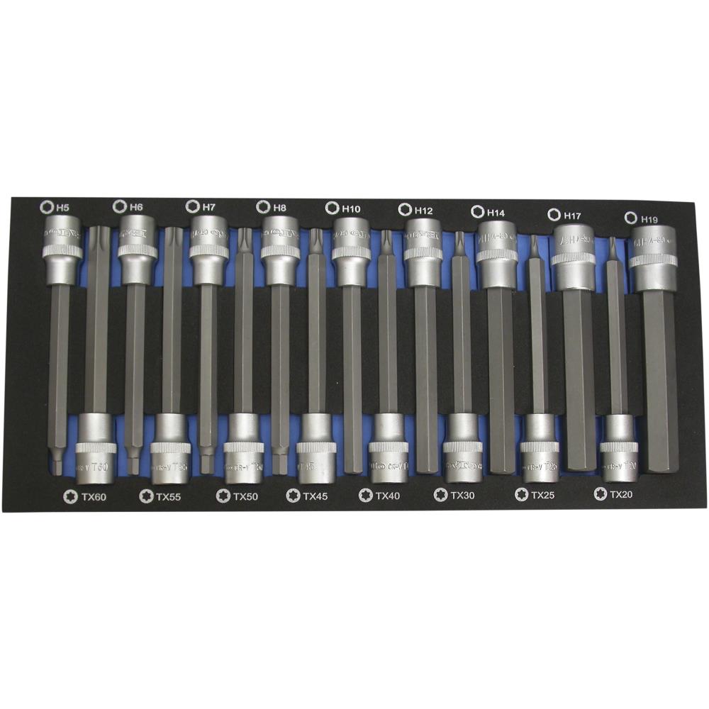 Stifttopsæt 1/2″ lang Hex/TX Stifttopsæt 1/2″ lang Hex/TX