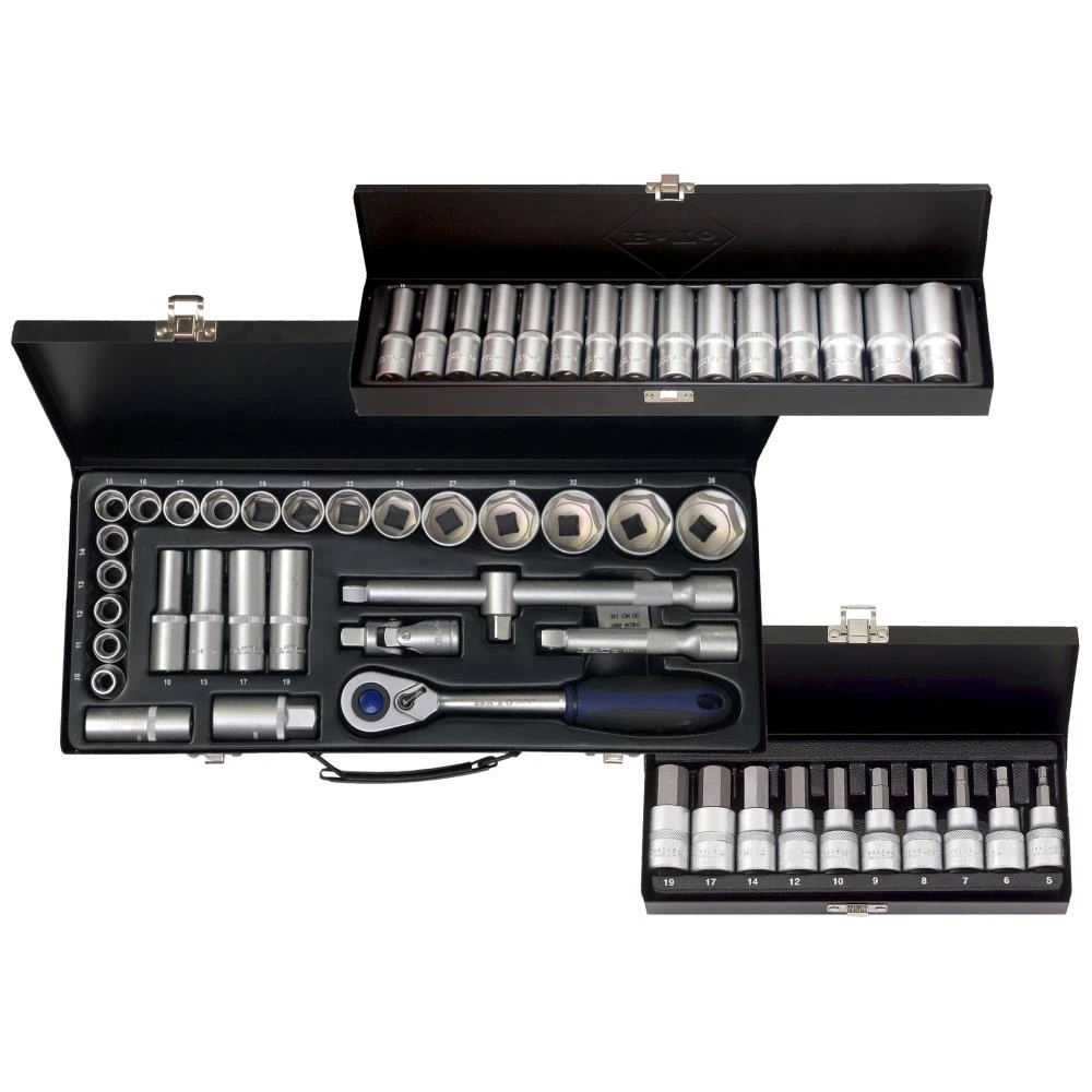 Sampak: 1/2″ topnøglesæt+lange toppe+stifttoppe Sampak: 1/2″ topnøglesæt+lange toppe+stifttoppe