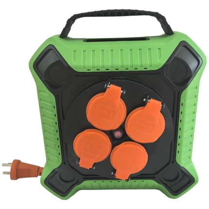 Bandit kabeltromle m/jord 4×udt. 230V/10A IP44