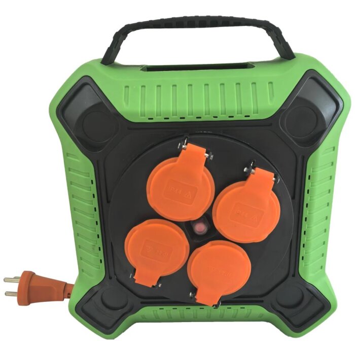 Bandit kabeltromle m/jord 4×udt. 230V/10A IP44