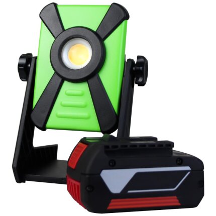 Bandit arbejdslampe 18V/15W, 5 batteri-adaptere