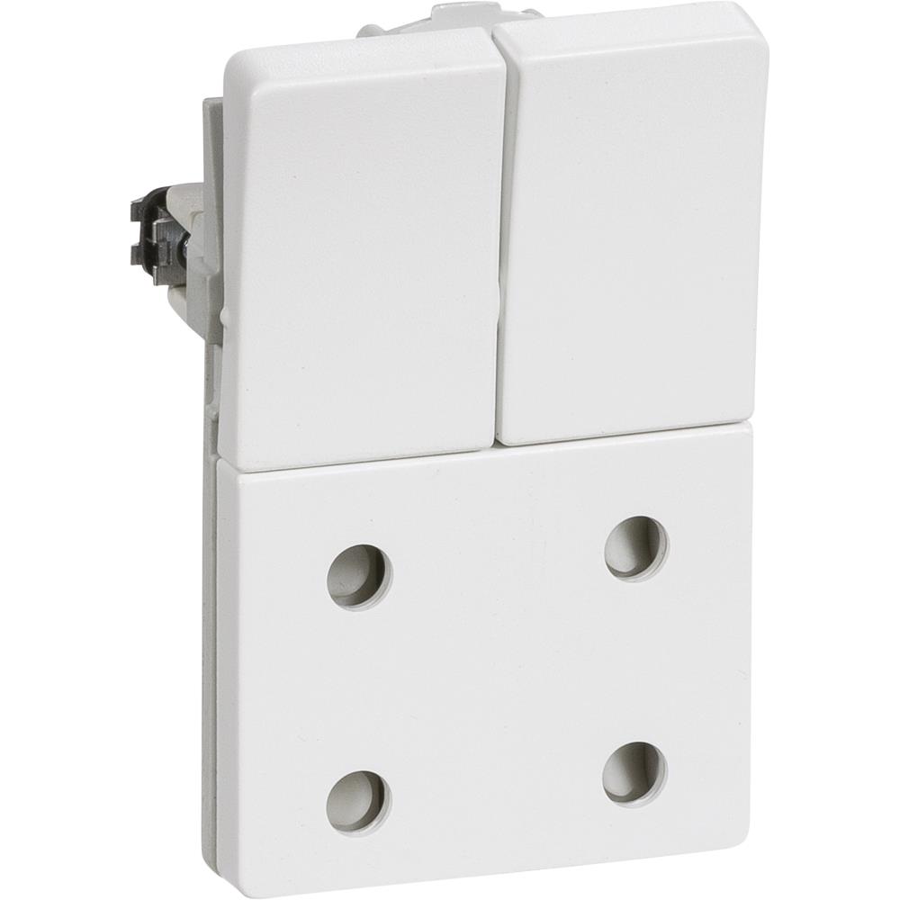 Stikkontakt Fuga dobbel 1,5 modul m/afbryder hvid Stikkontakt Fuga dobbel 1,5 modul m/afbryder hvid