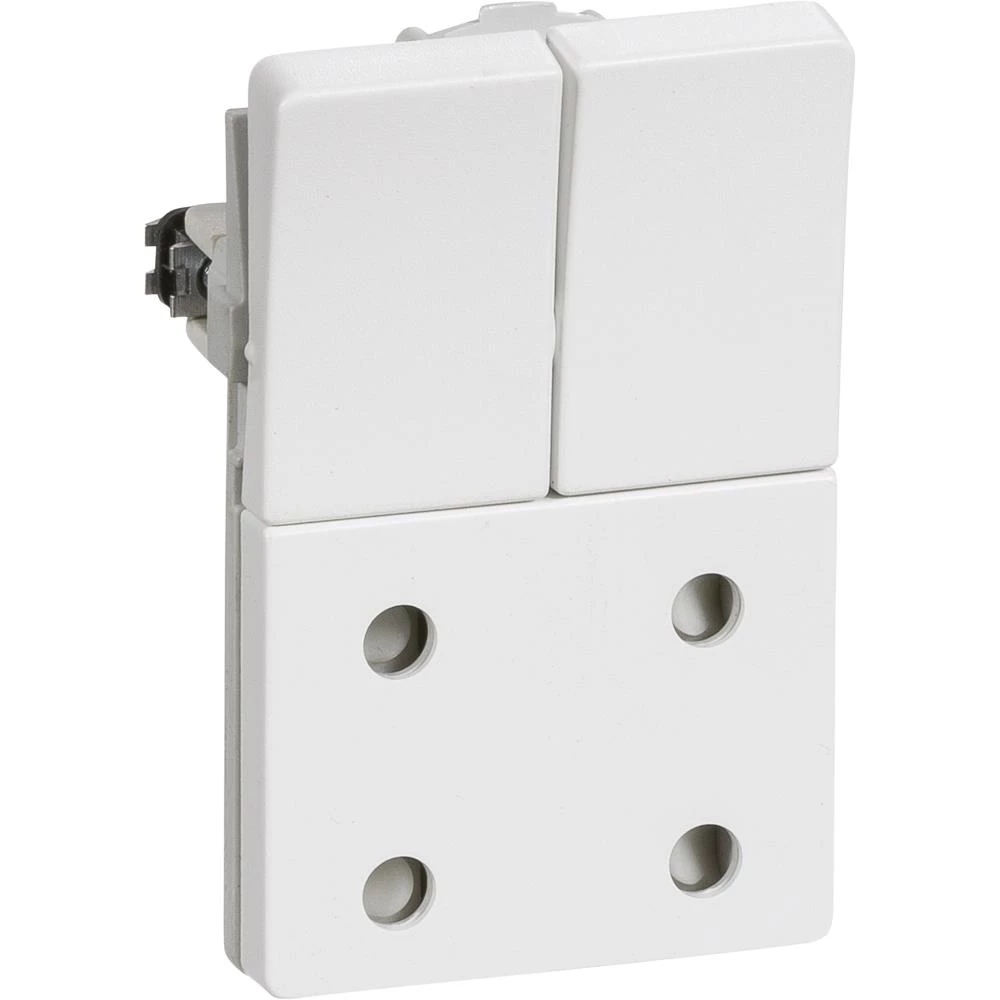 Stikkontakt Fuga dobbel 1,5 modul m/afbryder hvid Stikkontakt Fuga dobbel 1,5 modul m/afbryder hvid