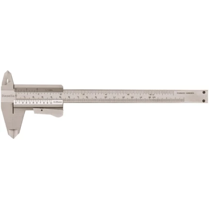 Skydelære m/klemlås 0-150×0,05mm, 40mm kæber Skydelære m/klemlås 0-150×0,05mm, 40mm kæber