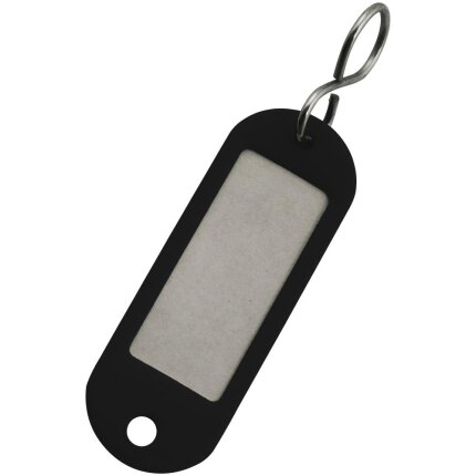 Nøgleskilt m/rude sort plast, pk/50