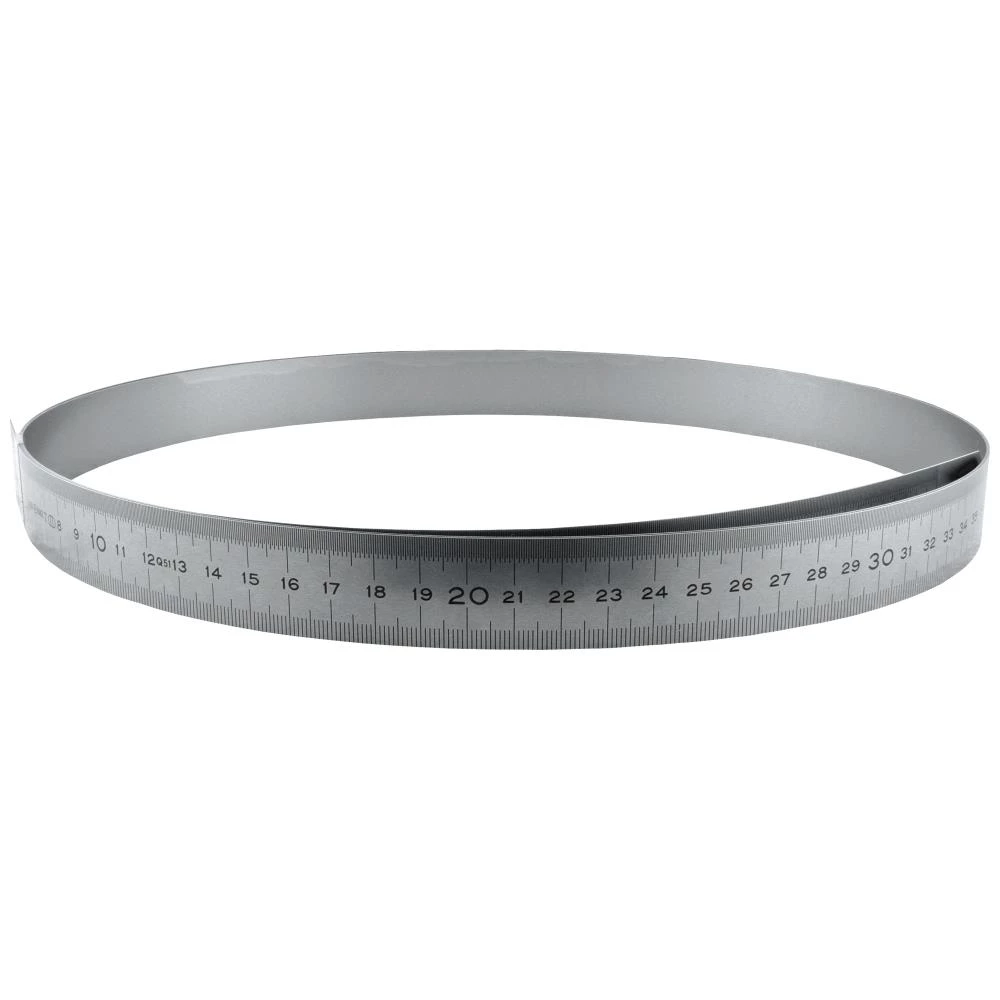 Stållineal 7000×30×1,0mm, bøjelig, V-H graduering Stållineal 7000×30×1,0mm, bøjelig, V-H graduering