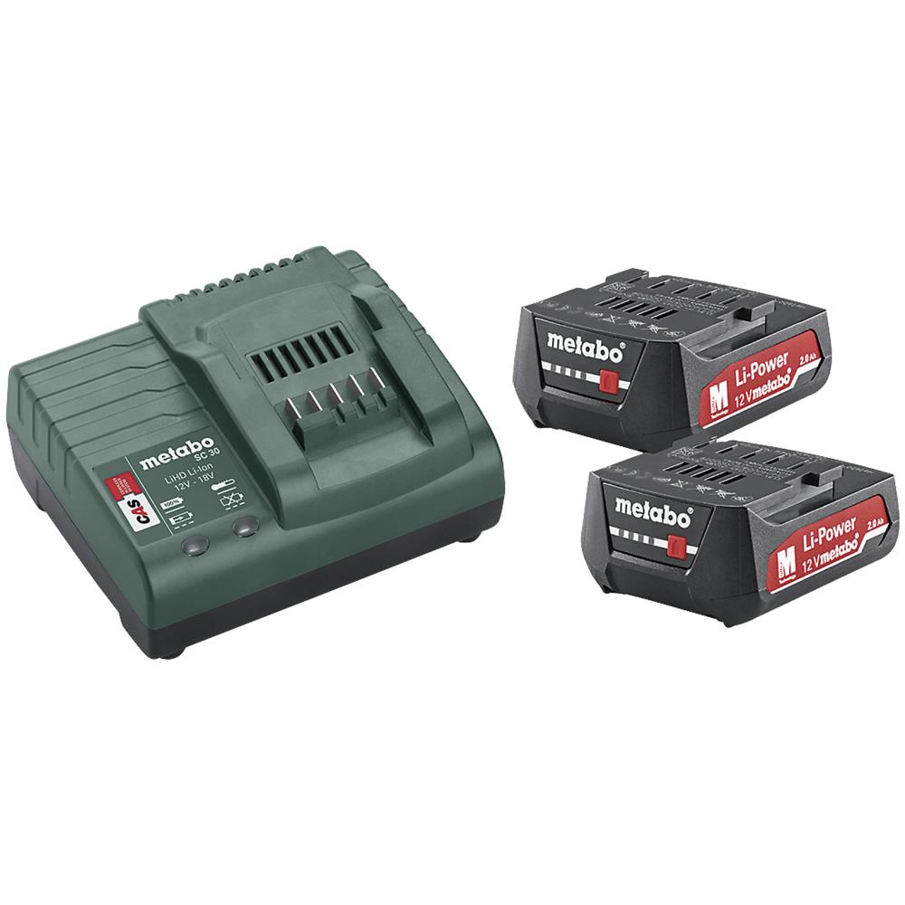 Batterisæt med 2×12V/2,0Ah Li-Power + lader SC 30 Batterisæt med 2×12V/2,0Ah Li-Power + lader SC 30