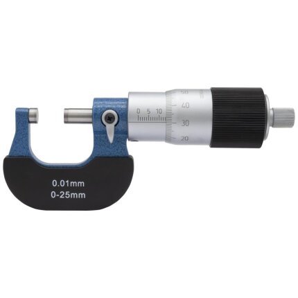 Mikrometerskrue DIN863 0-25×0,01mm m/stor tromle Mikrometerskrue DIN863 0-25×0,01mm m/stor tromle
