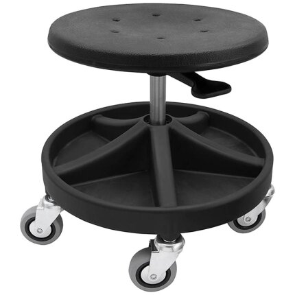 Montørstol m/5 hjul, sort, højde 310-390mm Montørstol m/5 hjul, sort, højde 310-390mm
