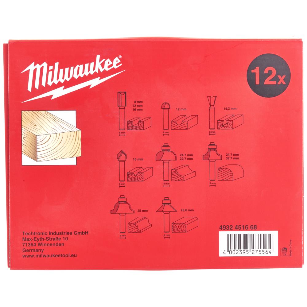 Fræsere t/træ, 8mm skaft, sæt 12stk Fræsere t/træ, 8mm skaft, sæt 12stk