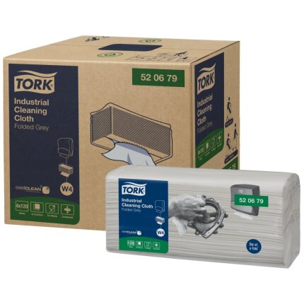 Tork aftørringsklud Industri W4 grå pk/120stk, 4pk