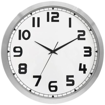 Vægur ø30 cm, alu-ramme/hvid urskive Vægur ø30 cm, alu-ramme/hvid urskive