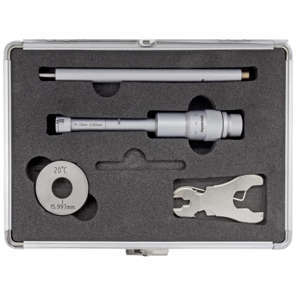 Indv. 3-pkt mikrometer 16-20mm m/forl.+kontrolring Indv. 3-pkt mikrometer 16-20mm m/forl.+kontrolring