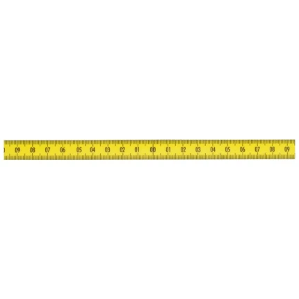 Selvklæbn. båndmål stål 200cm×13mm centergrd. gul