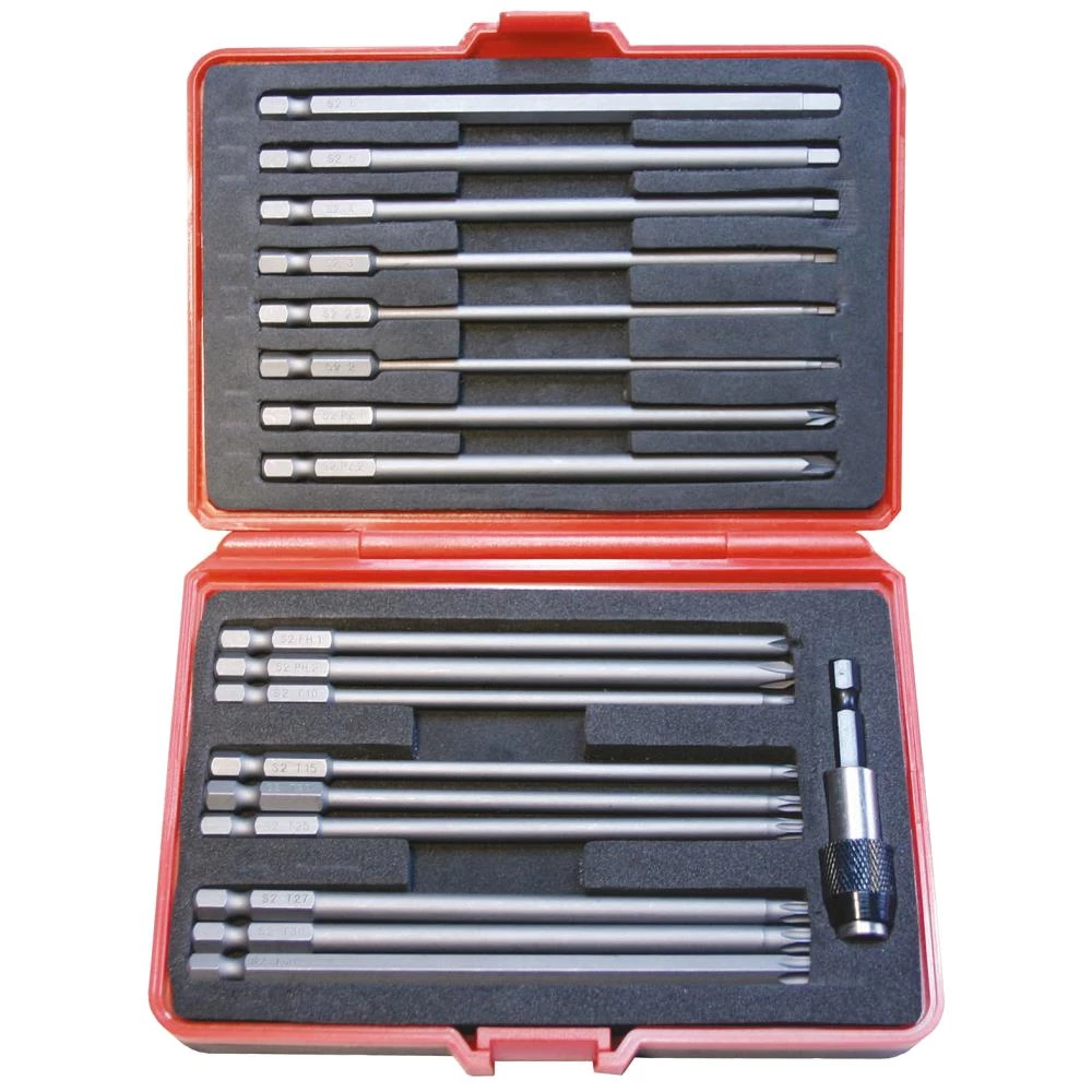 Bitssæt lang 127mm 18 dele Bitssæt lang 127mm 18 dele