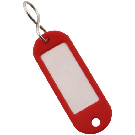 Nøgleskilt m/rude rød plast, ps/50 Nøgleskilt m/rude rød plast, ps/50