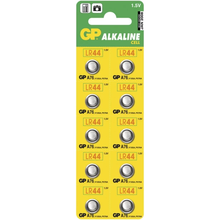 Knapbatteri 76A/LR44 1,5V, 10 stk