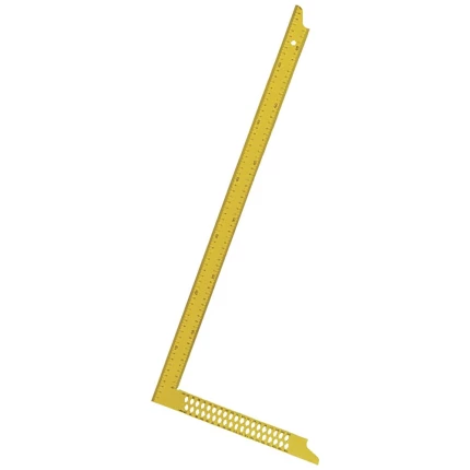 Tømrervinkel 1000×380×35mm, gul m/opmærkn.huller