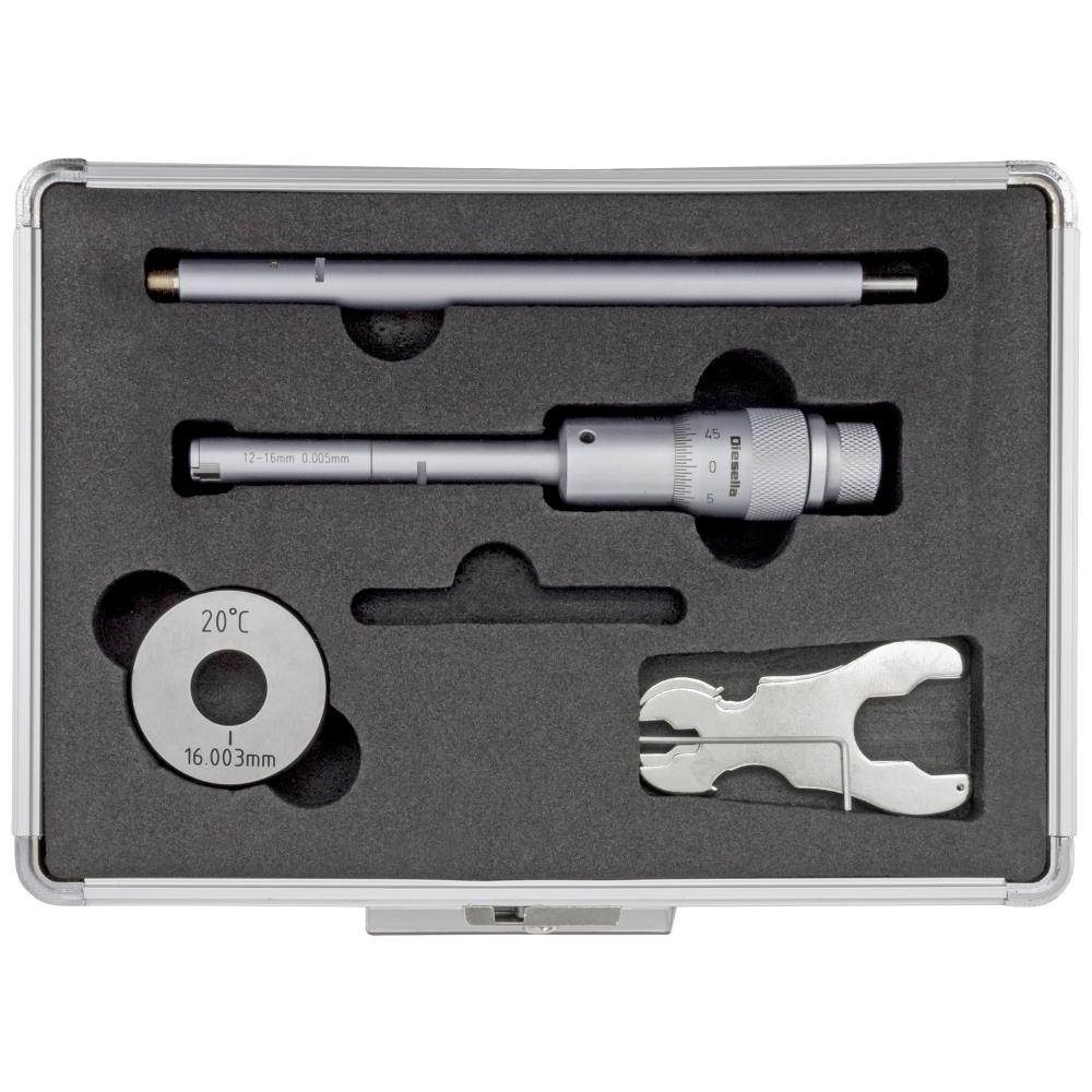 Indv. 3-pkt mikrometer 12-16mm m/forl.+kontrolring Indv. 3-pkt mikrometer 12-16mm m/forl.+kontrolring