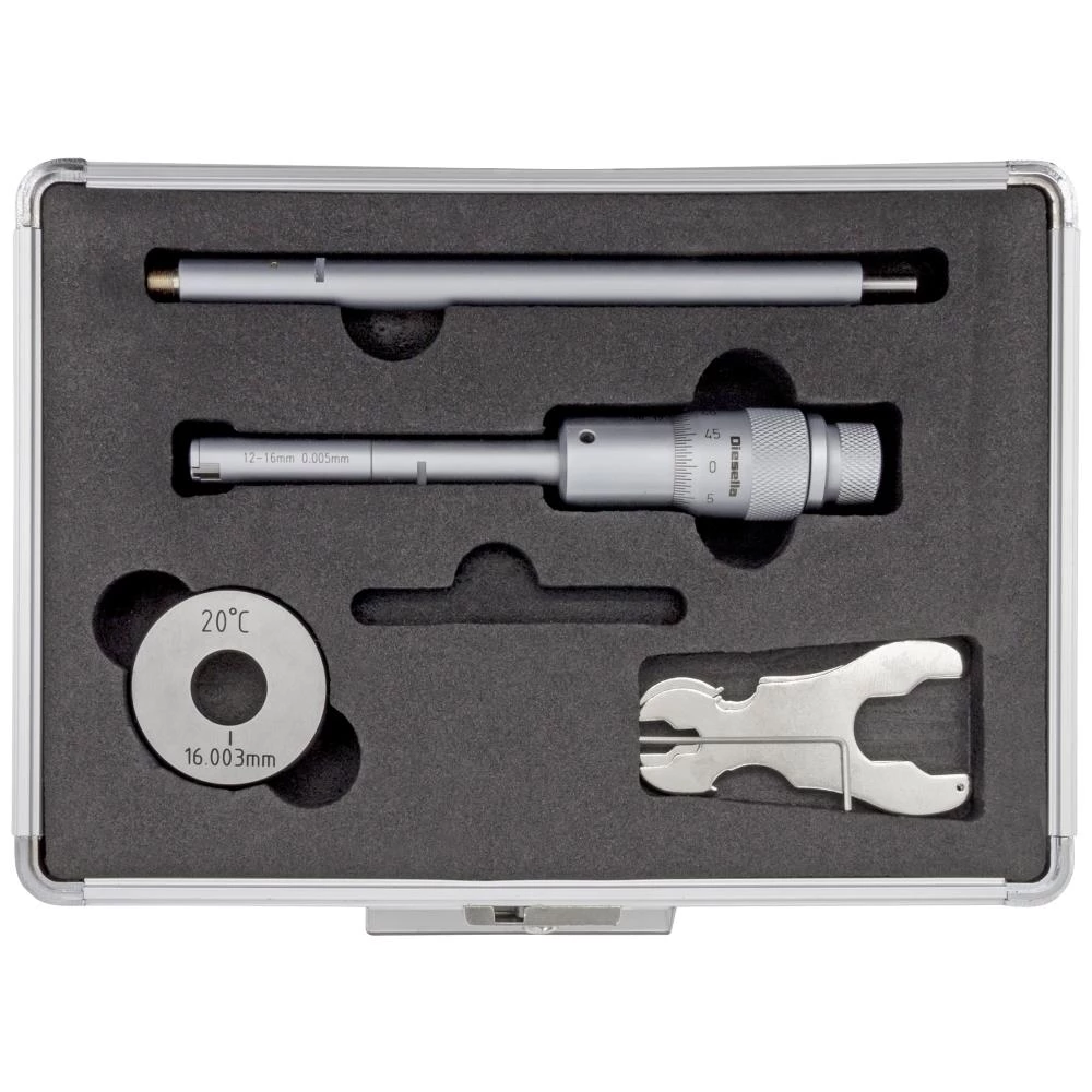 Indv. 3-pkt mikrometer 12-16mm m/forl.+kontrolring Indv. 3-pkt mikrometer 12-16mm m/forl.+kontrolring