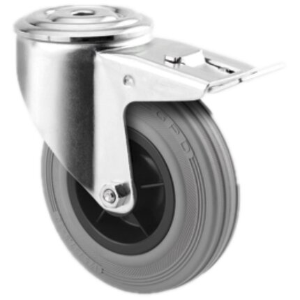 Drejehjul m/br.3477 PIR 125 P62 grå Drejehjul m/br.3477 PIR 125 P62 grå