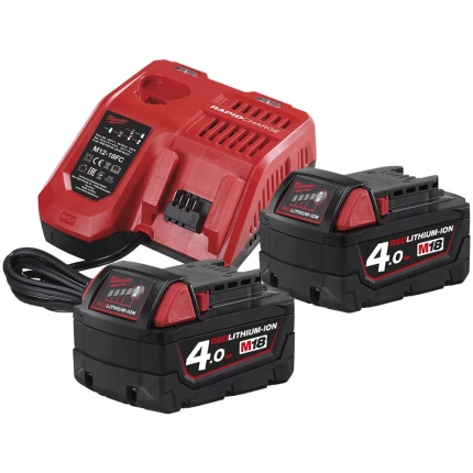 Batteripakke NRG-402, 2×18V/4,0Ah + lader M12-18FC