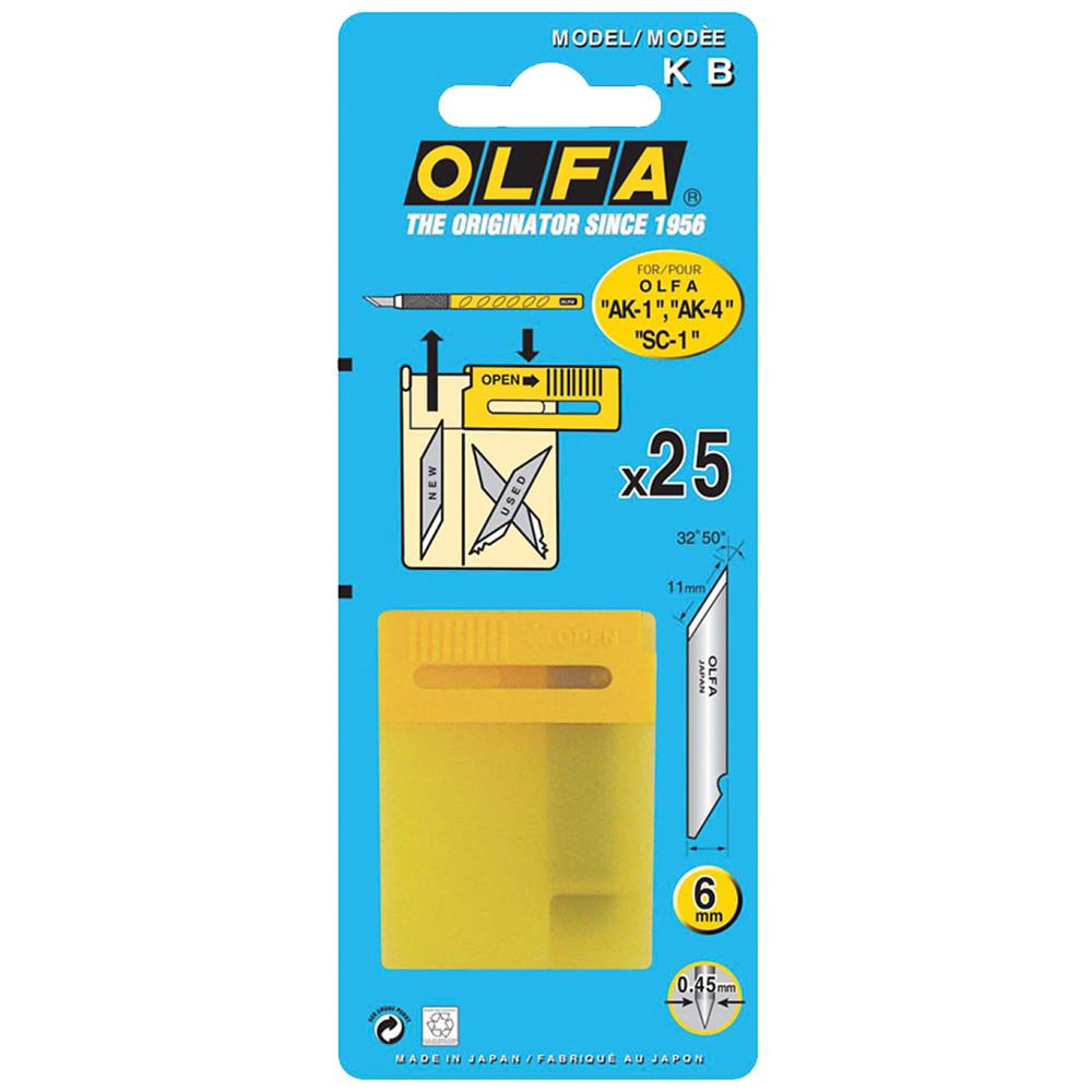 Olfa knivblade AK f/kunstkniv AK-1, 6stk Olfa knivblade AK f/kunstkniv AK-1, 6stk