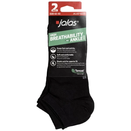 Jalas strømper korte sort antibac 8215, 2par