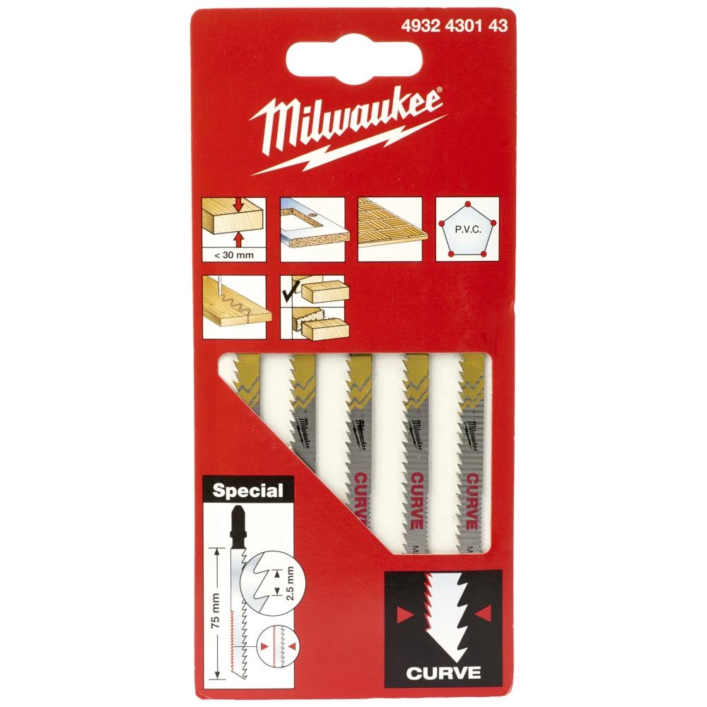 Stiksavblad Curve 75/2,5mm pk/5 Stiksavblad Curve 75/2,5mm pk/5